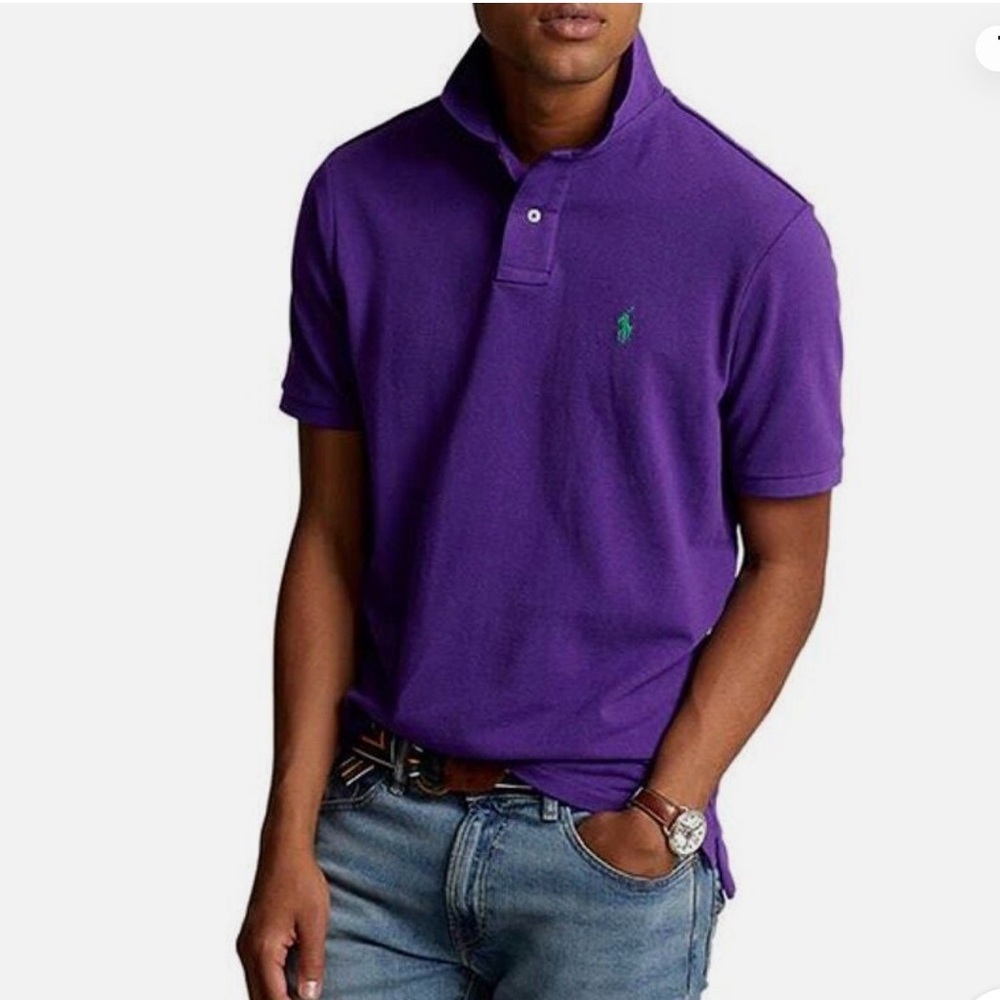 Polo Ralph Lauren Short Sleeve Classic Fit Polo Shirt Purple Men Size XL Golf